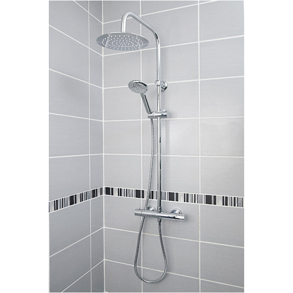 Conjunto redondo de ducha termostático DERVERNN acabado cromado