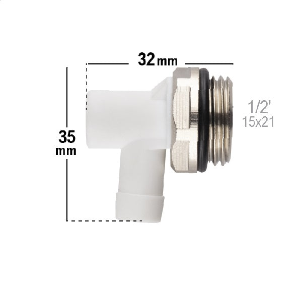 Válvula de vaciado orientable para radiador dimensiones