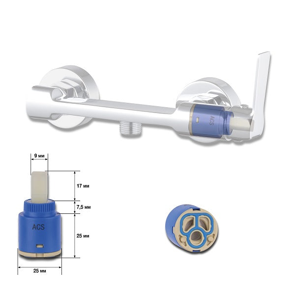 Grifo monomando mezclador KONCERTO dimensiones