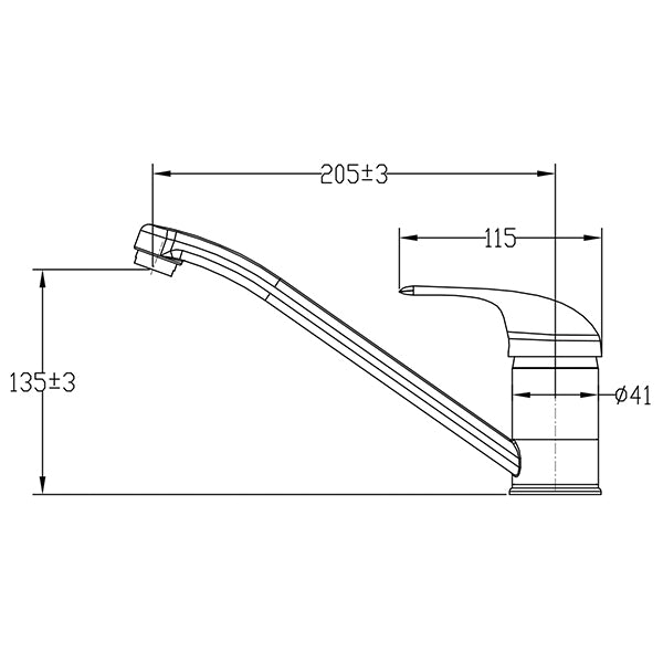 Monomando de cocina con caño bajo y aireador perlizador POLA acabado blanco.