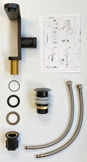 Grifo lavabo monomando negro MERIDA