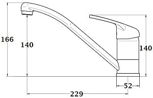 Grifo monomando cocina TILT dimensiones