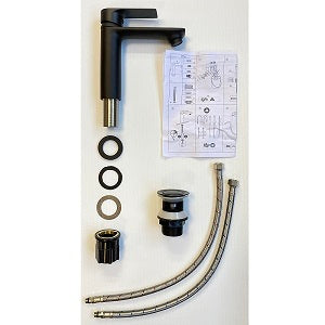 Mezclador monomando de lavabo negro