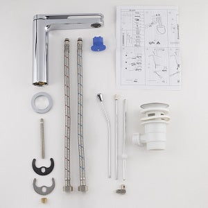 Grifo lavabo monomando mango agujereado PLATA