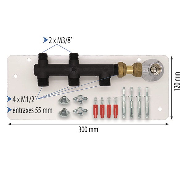 Kit placa con distribuidores para conexión - cocina