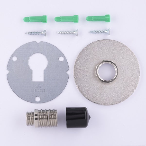 Placa para fijación grifo de jardín latón niquelado