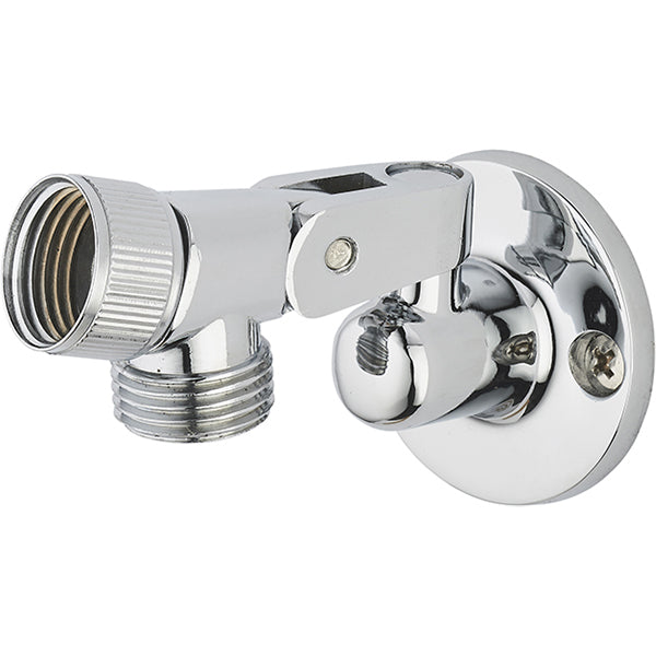 Soporte de ducha de metal cromado Cabezal rotativa a 180° para inclinar la ducha de mano Soporte compatible con todo tipo de latiguillo de ducha Conexion MH1/2' Fijacion mural