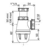 Sifón Lavabo dimensiones