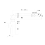 Tubo + Sifón de diseño para lavabo dimensiones