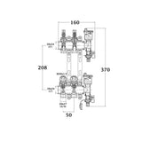 Colector para suelo radiante 2 circuitos dimensiones