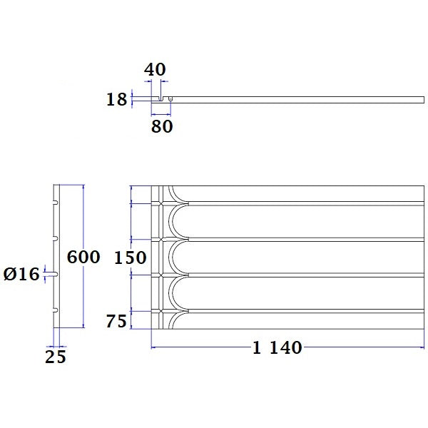 Dimensión de baldosa de suelo radiante seco