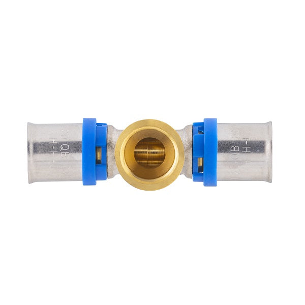 Las aberturas del anillo de retención azul permiten comprobar la posición del racor en el tubo antes de crimparlo