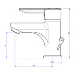 Grifo de lavabo ahorro de agua y antical ALTO cromado