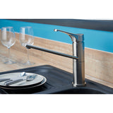 Grifo de cocina bajo con aireador antical ahorro de agua ORFEA inox cepillado