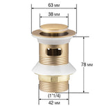 Válvula desague lavabo clic clac dorado dimensiones