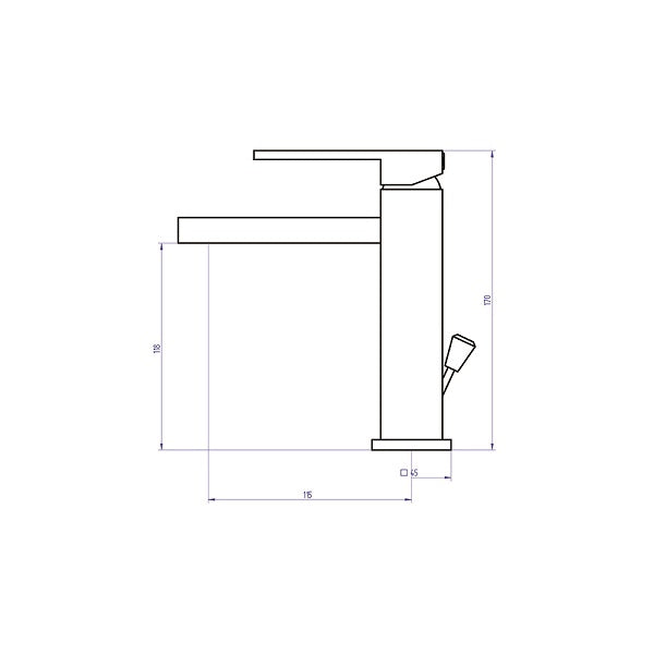 Grifo de lavabo con aireador invisible CUARTO cromado 