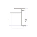 Grifo de lavabo con aireador invisible CUARTO cromado 