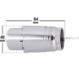 Cabezal termostático cromado dimensiones