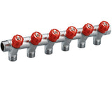 Distribuidor grifería integrado rojo 6 salidas