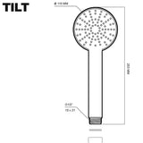 Alcachofa de ducha TILT blanca - Ahorro de agua y 3 chorros dimensiones