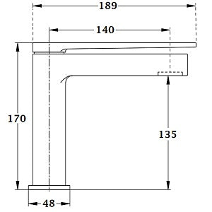 Grifo lavabo monomando caño bajo FORMOSA