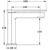 Grifo lavabo monomando caño bajo FORMOSA