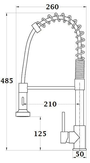 Grifo de cocina BAYA tipo Chef dimensiones