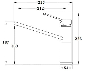 Grifo de cocina ahorro de agua ORFEA inox dimensiones