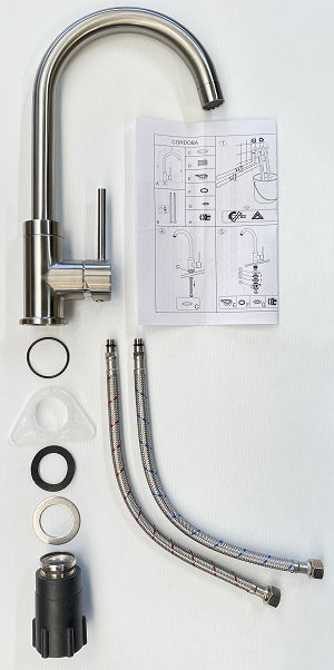 Grifo mezclador alto CORDOBA inox descomposición