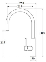 WaterOut - Grifo monomando para fregadero ILHEA / dimensiones