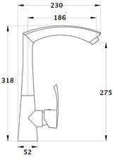 Grifo monomando mezclador NATAM dimensiones