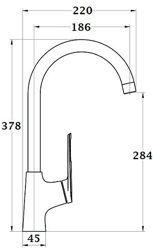 Grifo monomando mezclador YUNA cromado dimensiones