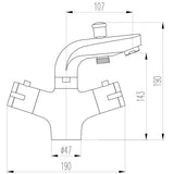 Grifo mezclador termostatico CALI dimensiones