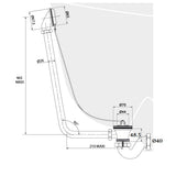 Desague para bañera tipo isla dimensiones