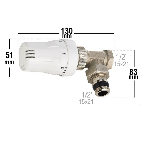 Valvula termostatica para radiador de calefaccion
