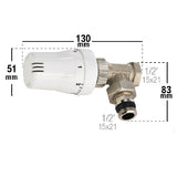 Válvula termostática para radiador de calefacción dimensiones